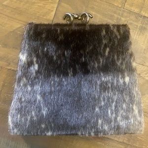 Vintage 1940s, authentic sealskin purse and matching mittens